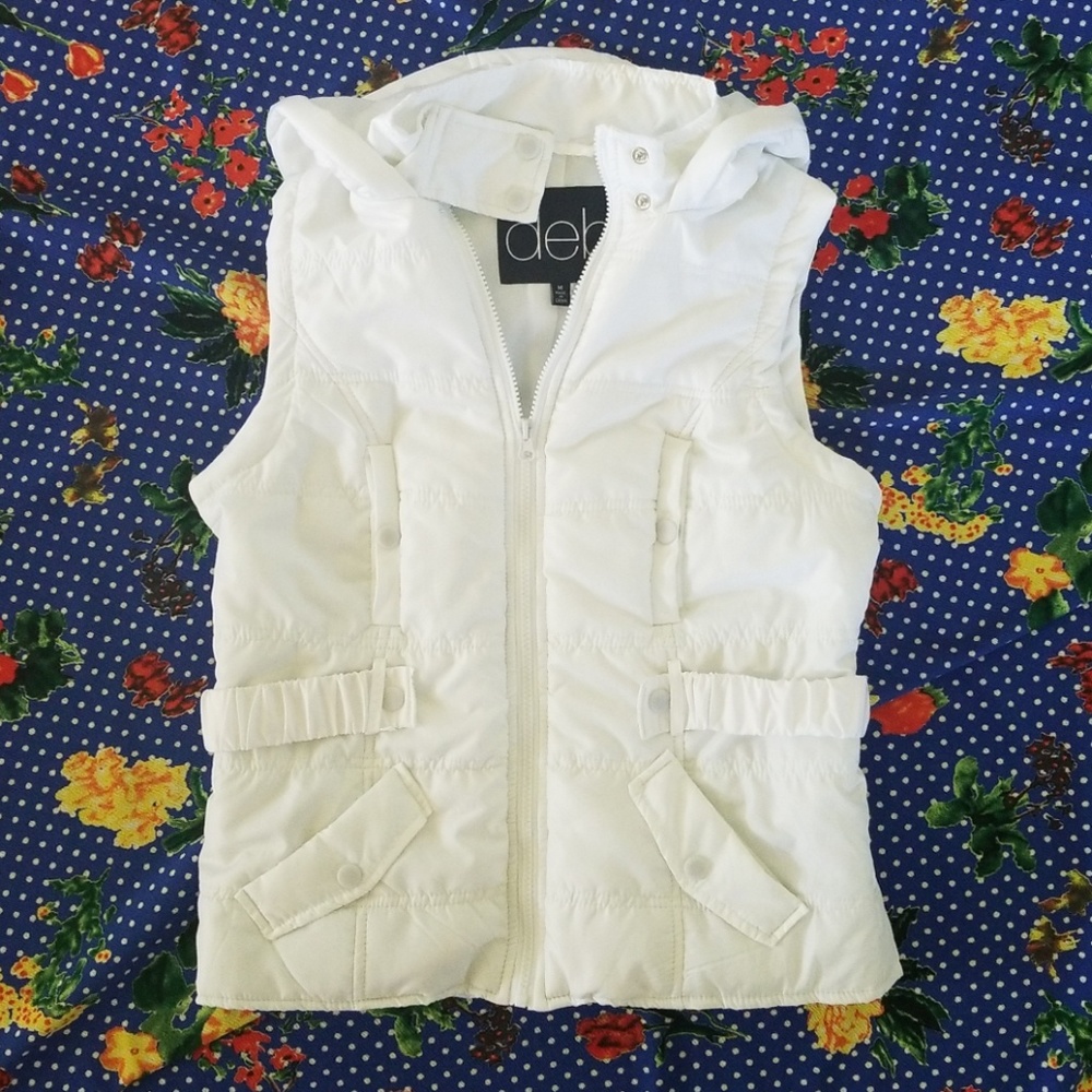 Deb White Hooded Vest | Size M